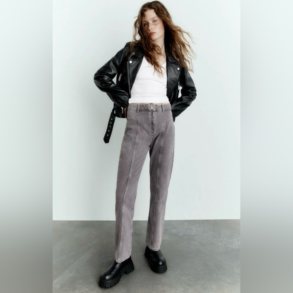 Zara zip front jeans